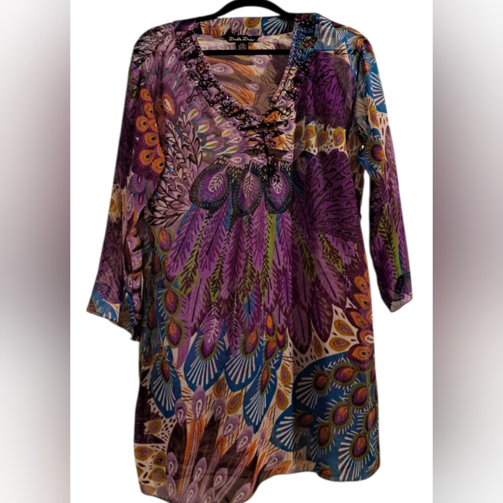 Cover Double D Designs Multicolor Peacock Tunic